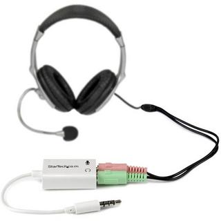 STARTECH.COM  StarTech.com Adaptateur pour casque avec prises pour écouteur et microphone séparées - Mini-Jack 3,5mm 1x (M) 2x (F) - Blanc 