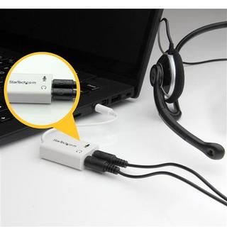 STARTECH.COM  StarTech.com Adattatore auricolare / cuffie da 4 posizioni da 3,5 mm a 2 da 3 posizioni da 3,5 mm M/F - bianco 