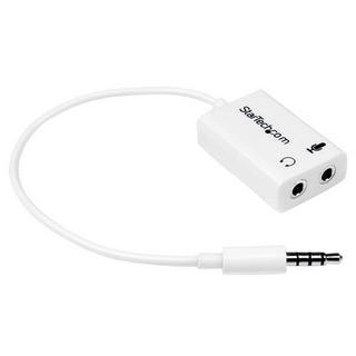 STARTECH.COM  StarTech.com Adattatore auricolare / cuffie da 4 posizioni da 3,5 mm a 2 da 3 posizioni da 3,5 mm M/F - bianco 