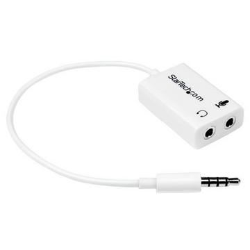 StarTech.com Adattatore auricolare / cuffie da 4 posizioni da 3,5 mm a 2 da 3 posizioni da 3,5 mm M/F - bianco