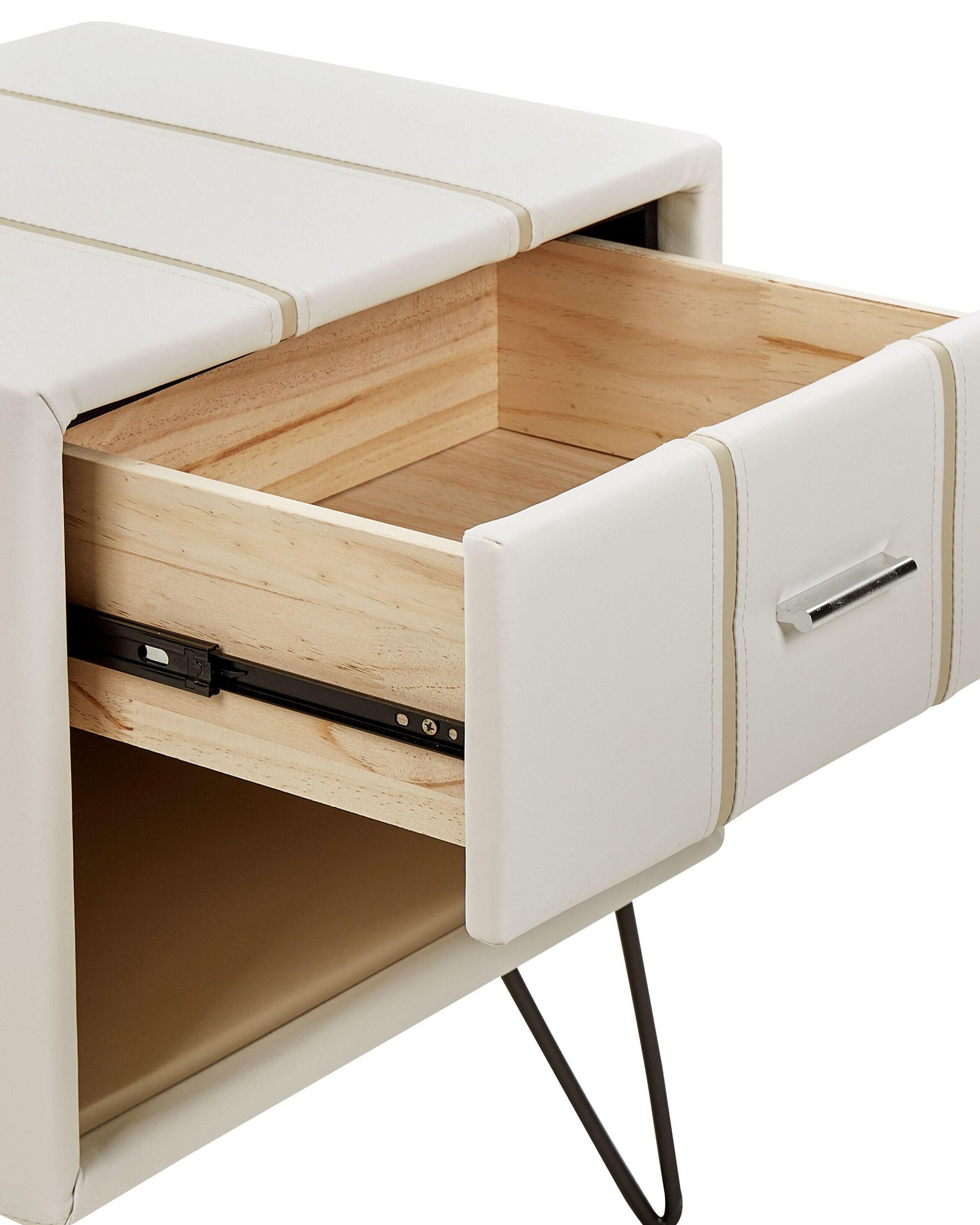 Beliani Comodino 1 cassetto en Pelle sintetica Retrò BETIN  