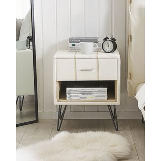 Beliani Comodino 1 cassetto en Pelle sintetica Retrò BETIN  