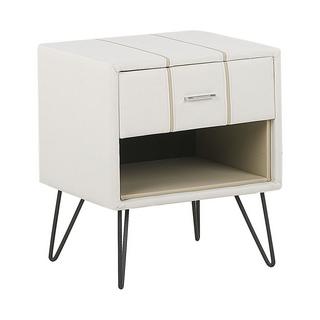 Beliani Nachttisch mit 1 Schublade aus Kunstleder Retro BETIN  