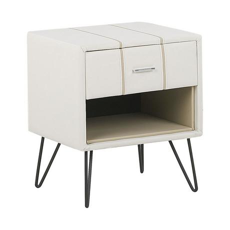 Beliani Comodino 1 cassetto en Pelle sintetica Retrò BETIN  