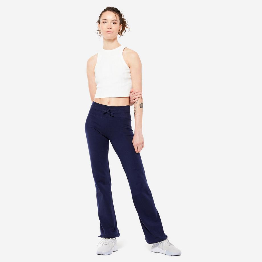 DOMYOS  Leggings donna taglio dritto regolabile cotone 