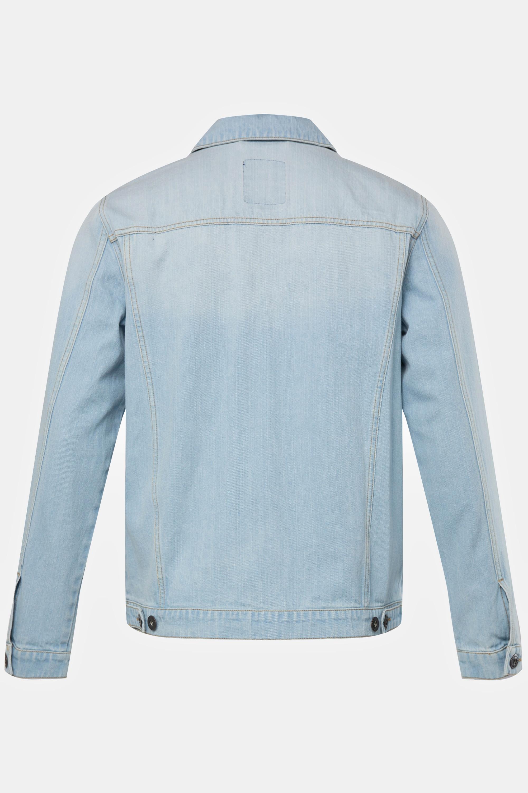 JP1880  Veste en jean. Poches poitrine et patte de boutonnage. Jusqu'au 8XL 