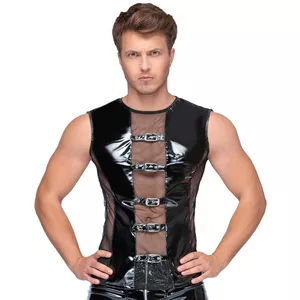 Ärmelloses Lackshirt