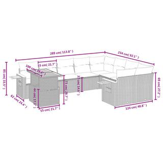 VidaXL Ensemble de canapés de jardin rotin synthétique  