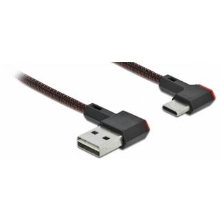 DeLock  Câble EASY-USB 2.0 Type-A mâle à USB Type-C™ mâle coudé vers la gauche / droite 0,2 m noir 