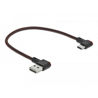 DeLock  Câble EASY-USB 2.0 Type-A mâle à USB Type-C™ mâle coudé vers la gauche / droite 0,2 m noir 