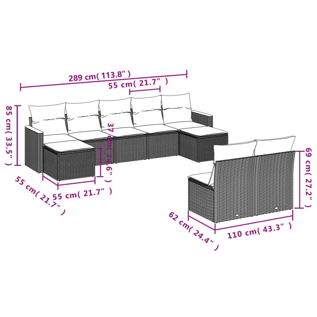 VidaXL Ensemble de canapés de jardin rotin synthétique  