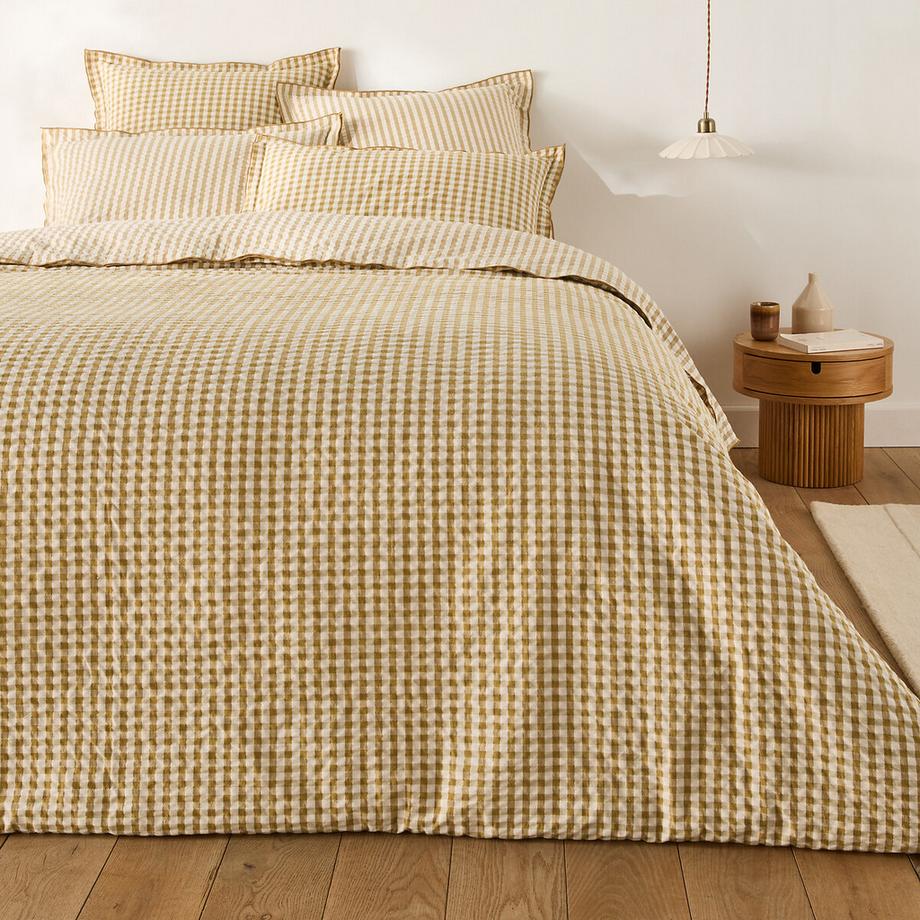 La Redoute Intérieurs Housse couette coton seersucker Cottage absinthe  