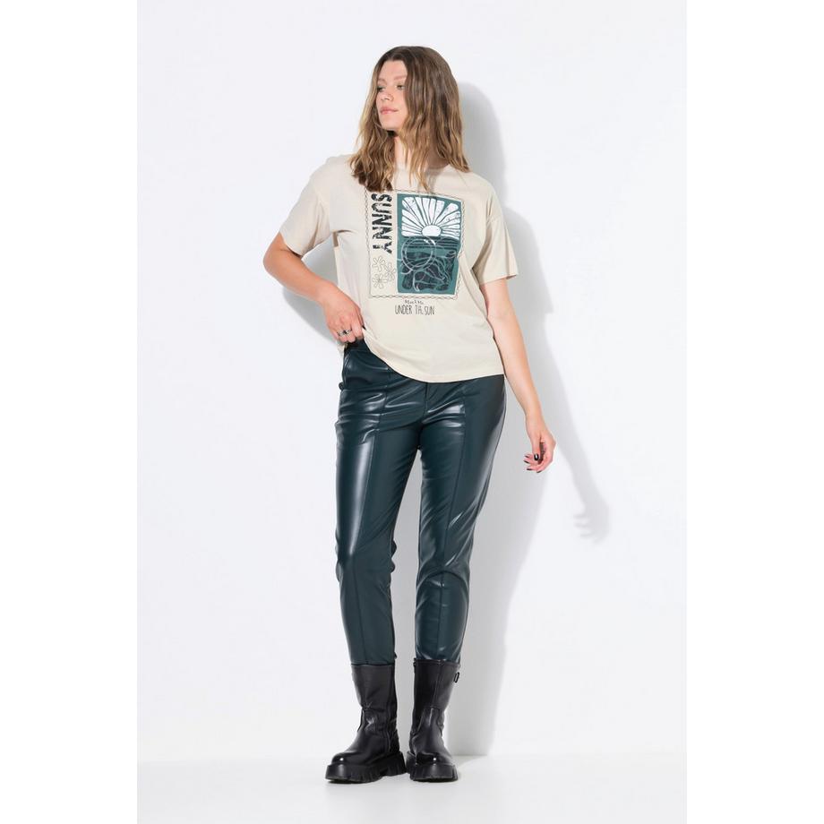 Studio Untold Pantaloni Similpelle Mom Shape Nervature  