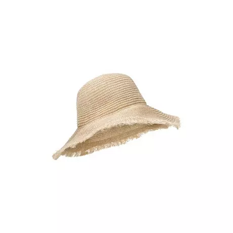 HALLHUBER  Chapeau de soleil léger en coton et paille tressée Light Beige