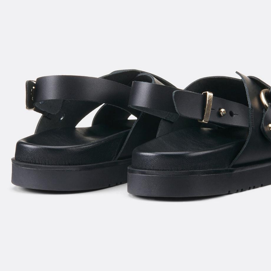 La Redoute Collections Sandales croisées en cuir lisse  