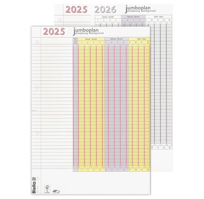 Biella Jahres-Wandplaner Jumboplan 2025  