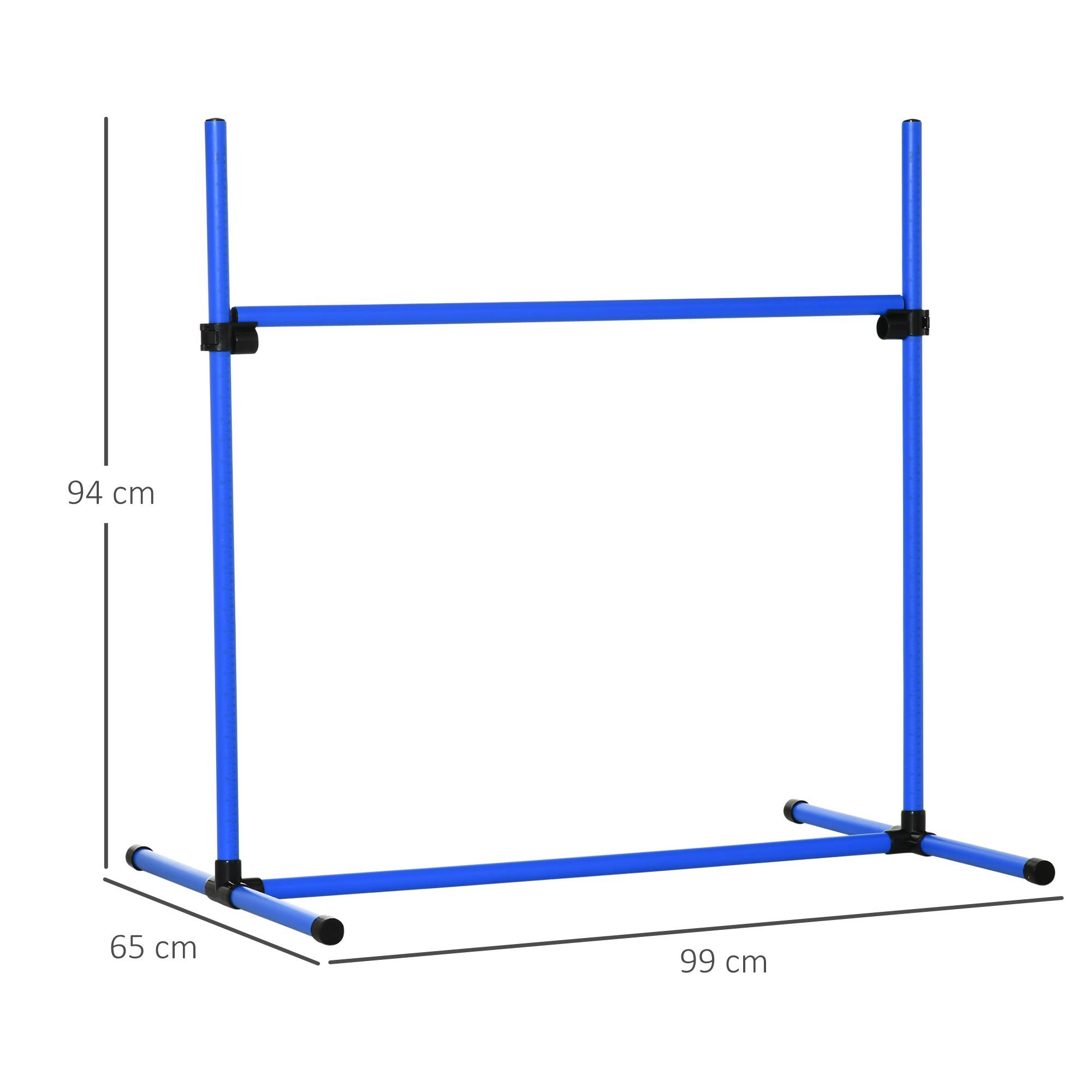 Northio Agility Hurdle Set Slalom Bar Set Addestramento Cani 4 Ostacoli, Plastica, Blu, 99X65X94 Cm  