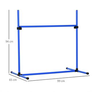 Northio Agility Hürdenset Slalom Stangen Hunde Training Set 4 X Hürden, Kunststoff, Blau, 99X65X94Cm  