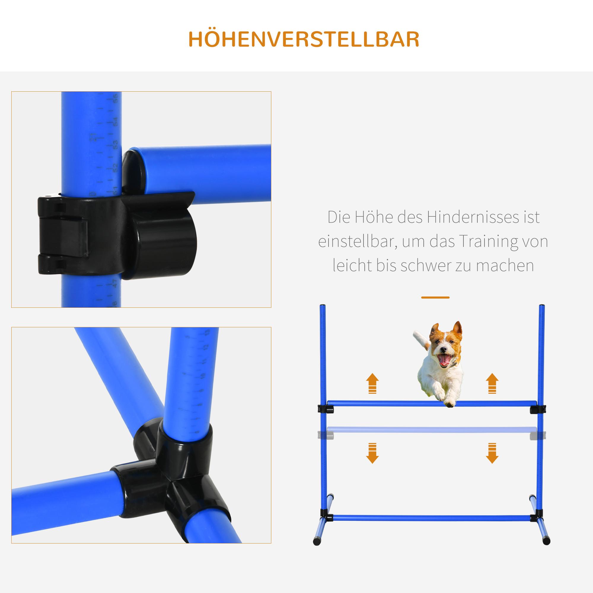 Northio Agility Hürdenset Slalom Stangen Hunde Training Set 4 X Hürden, Kunststoff, Blau, 99X65X94Cm  