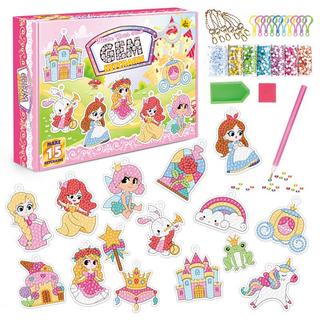 Activity-board  Diamant Malerei Schlüsselanhänger, 5D Diamant Malerei Schlüsselanhänger Kits Kinder DIY Prinzessin Diamant Anhänger Ornamente 