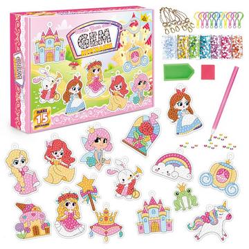 Diamant Malerei Schlüsselanhänger, 5D Diamant Malerei Schlüsselanhänger Kits Kinder DIY Prinzessin Diamant Anhänger Ornamente