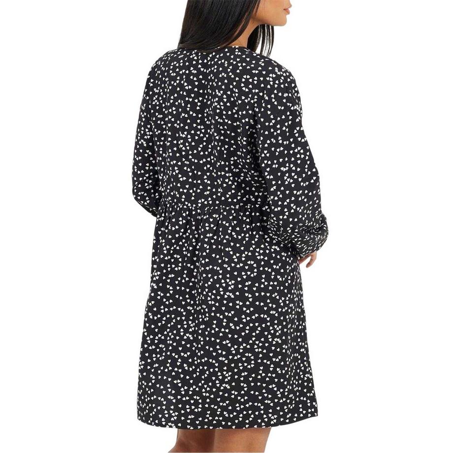 Brave Soul Robe Courte Imprimé Cœur avec Manches Bouffantes  