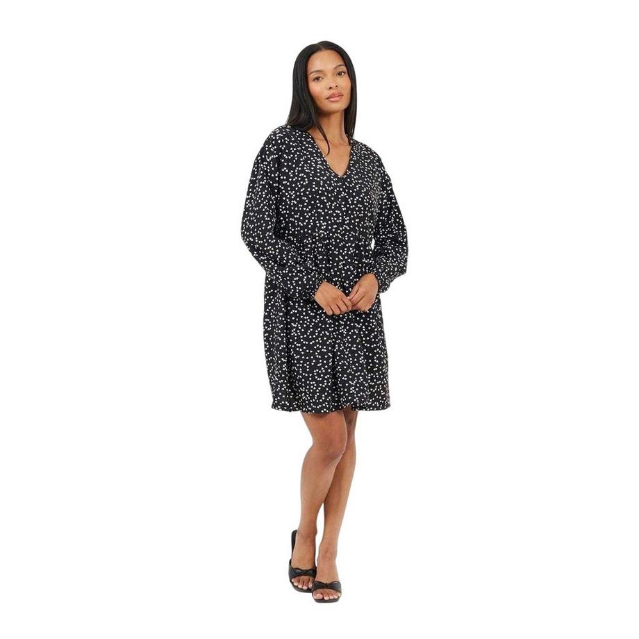 Brave Soul Robe Courte Imprimé Cœur avec Manches Bouffantes  