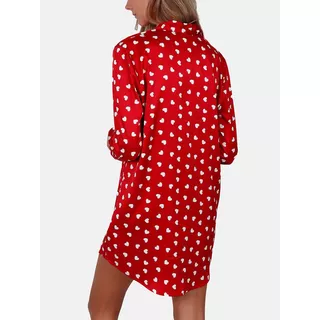 Admas  Camicia da notte in raso a manica lunga Love Christmas 