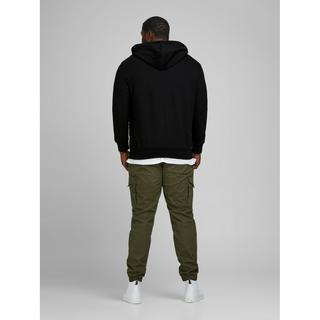 JACK & JONES  Sweatshirt mit Reißverschluss und Kapuze in großen Größen  Basic Noir 