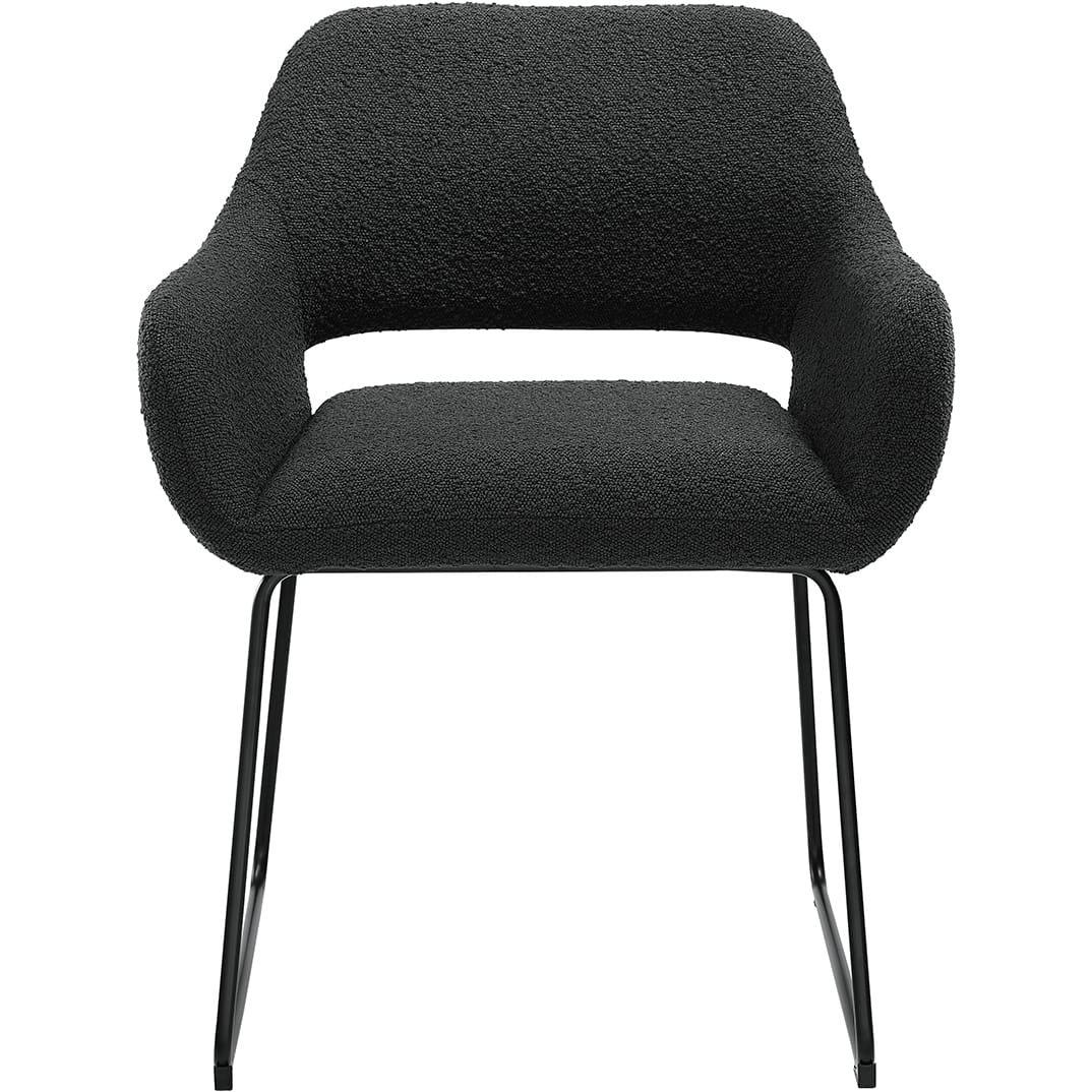 mutoni Chaise de salle à manger avec accoudoirs Snovit anthracite  