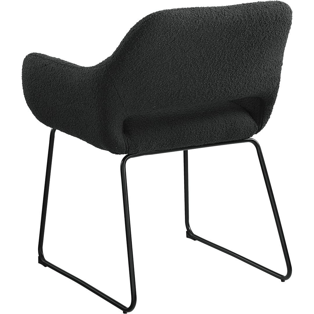 mutoni Chaise de salle à manger avec accoudoirs Snovit anthracite  