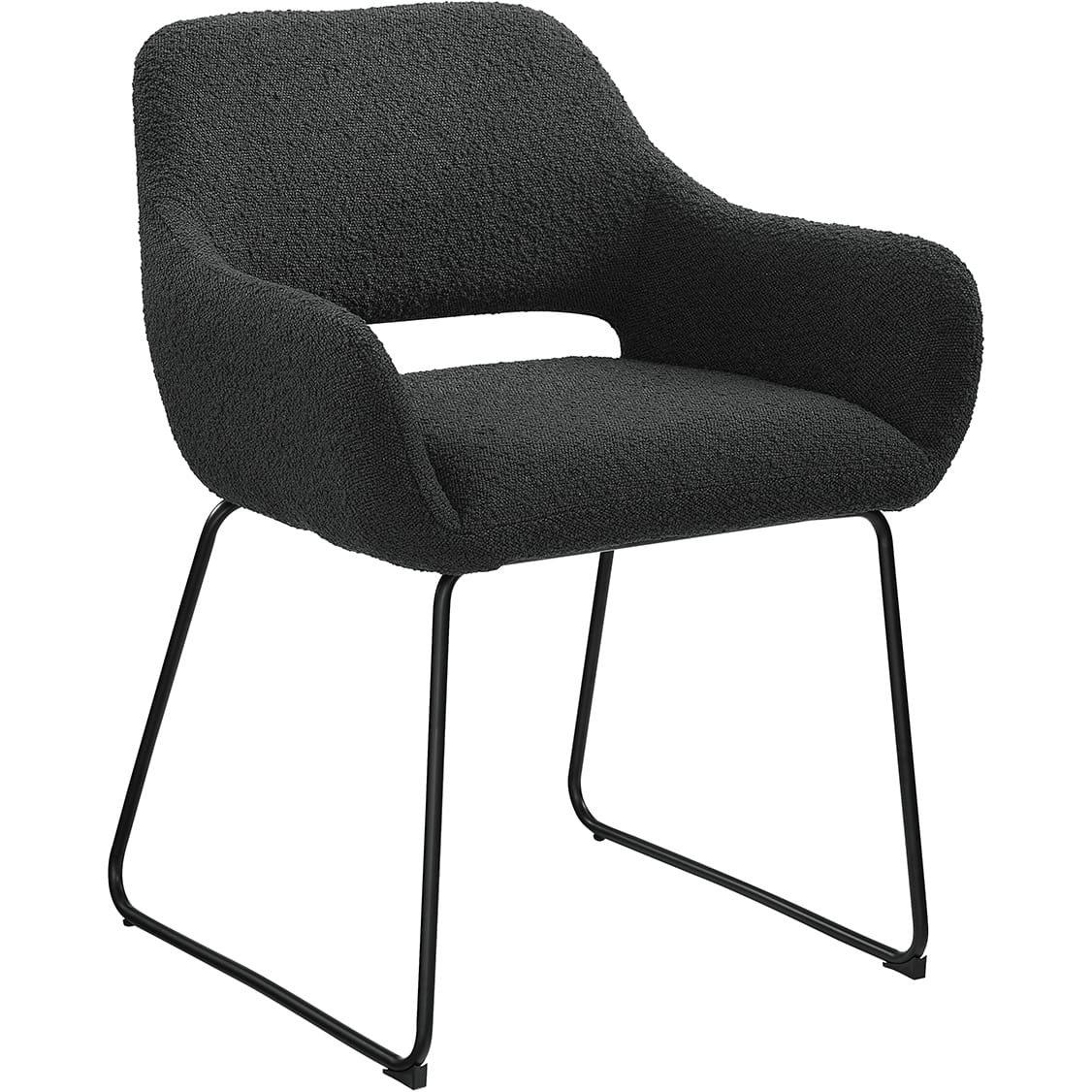 mutoni Chaise de salle à manger avec accoudoirs Snovit anthracite  