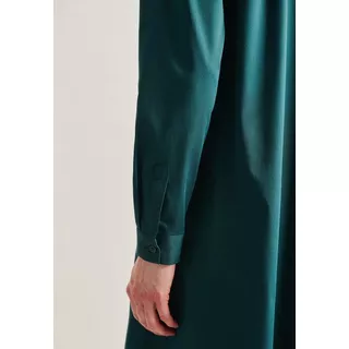 Seidensticker  Kleid Uni glänzend Langarm Kragen 