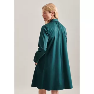 Seidensticker  Kleid Uni glänzend Langarm Kragen 