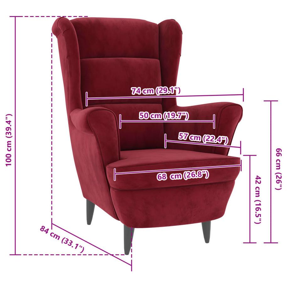 VidaXL Fauteuil velours  