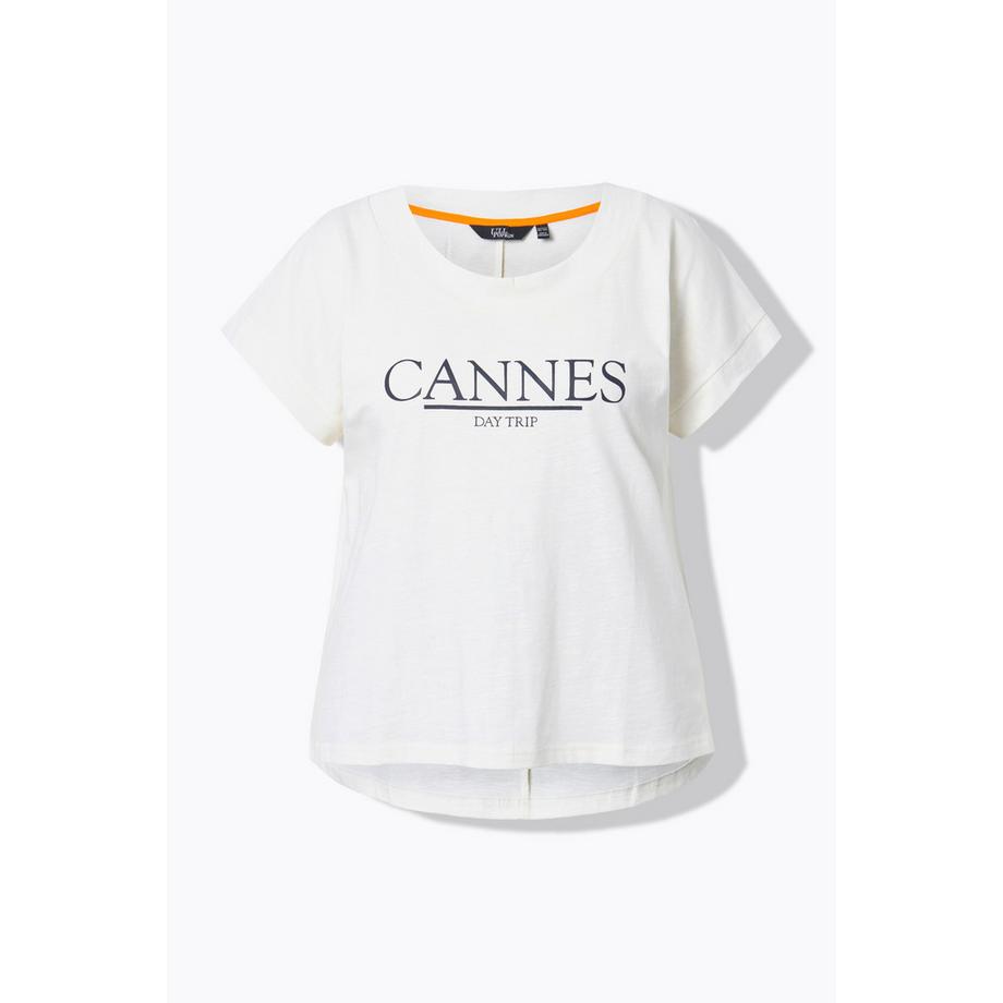 Ulla Popken T-shirt Oversize Girocollo Mezza Manica con Scritta  