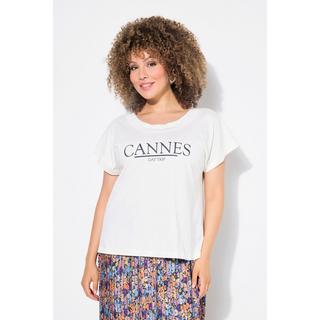 Ulla Popken  T-Shirt, Schriftmotiv, Oversized, Rundhals, Halbarm 