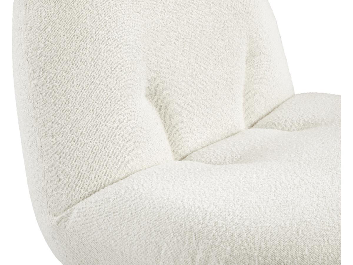 Vente-unique Fauteuil pivotant en tissu bouclette blanc LODOSA  