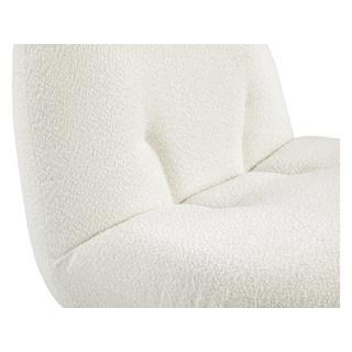 Vente-unique Fauteuil pivotant en tissu bouclette blanc LODOSA  