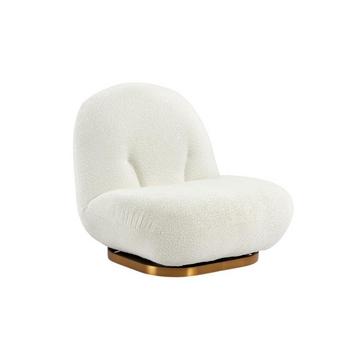 Fauteuil pivotant en tissu bouclette blanc LODOSA