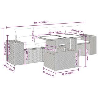 VidaXL Ensemble de canapés de jardin rotin synthétique  