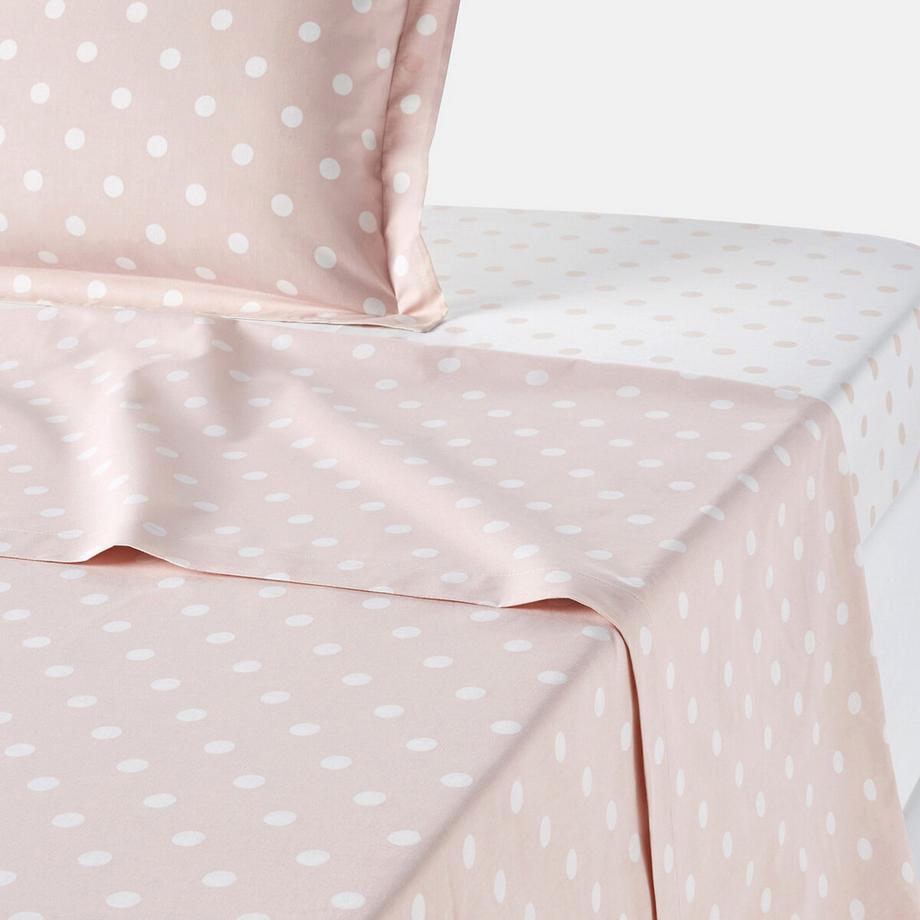 Drap pur coton imprimé pois