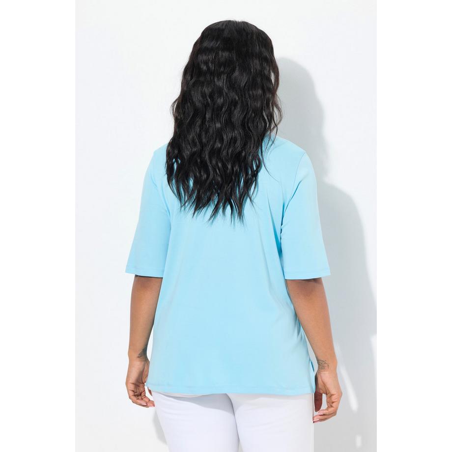 Ulla Popken A-Linie V-Ausschnitt Halbarm T-Shirt  