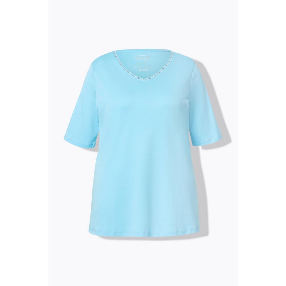 Ulla Popken A-Linie V-Ausschnitt Halbarm T-Shirt  