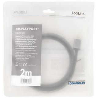 LogiLink  DisplayPort-Kabel 4K/60Hz Aluminium 2m 