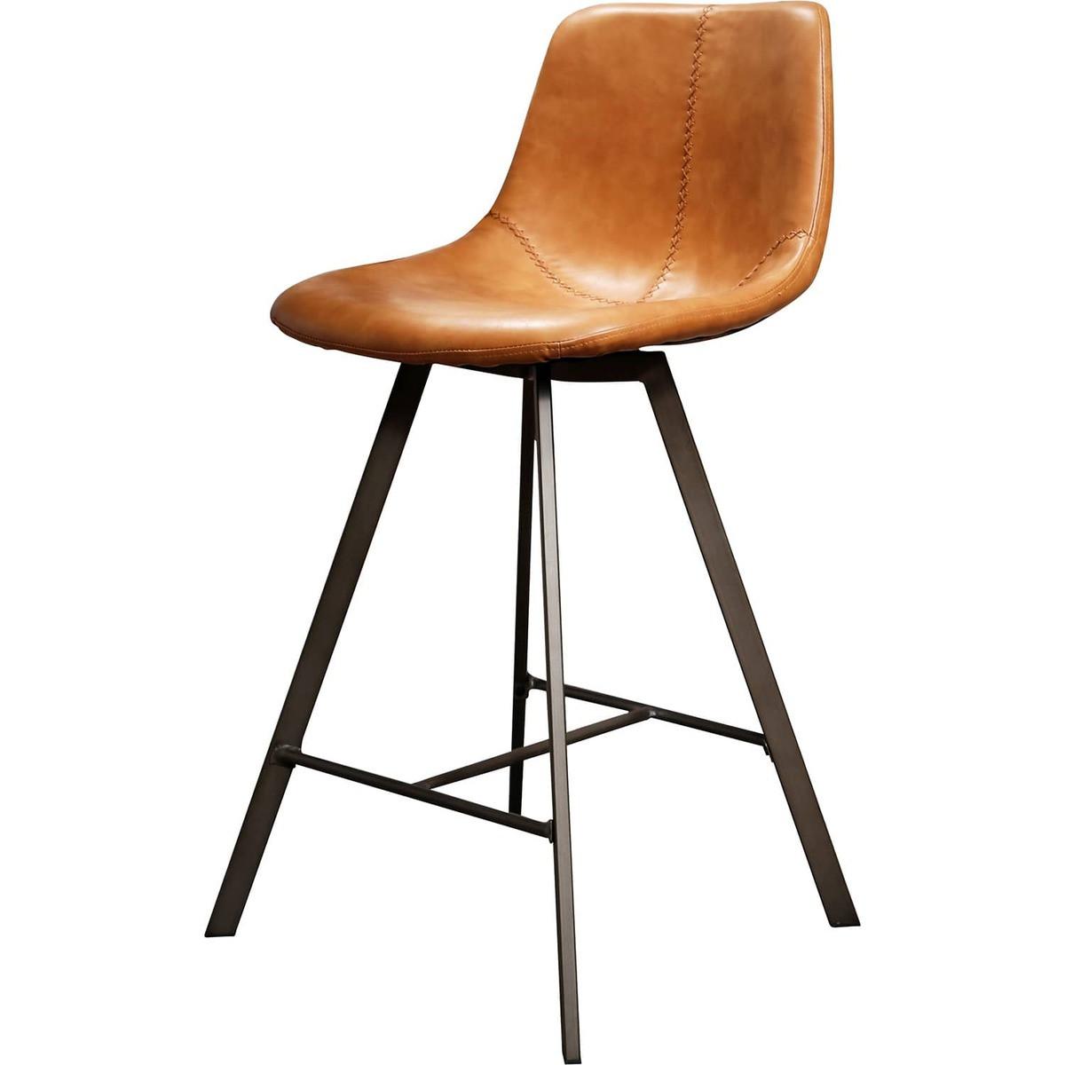 mutoni Tabouret de bar vintage marron Retro Bryan  