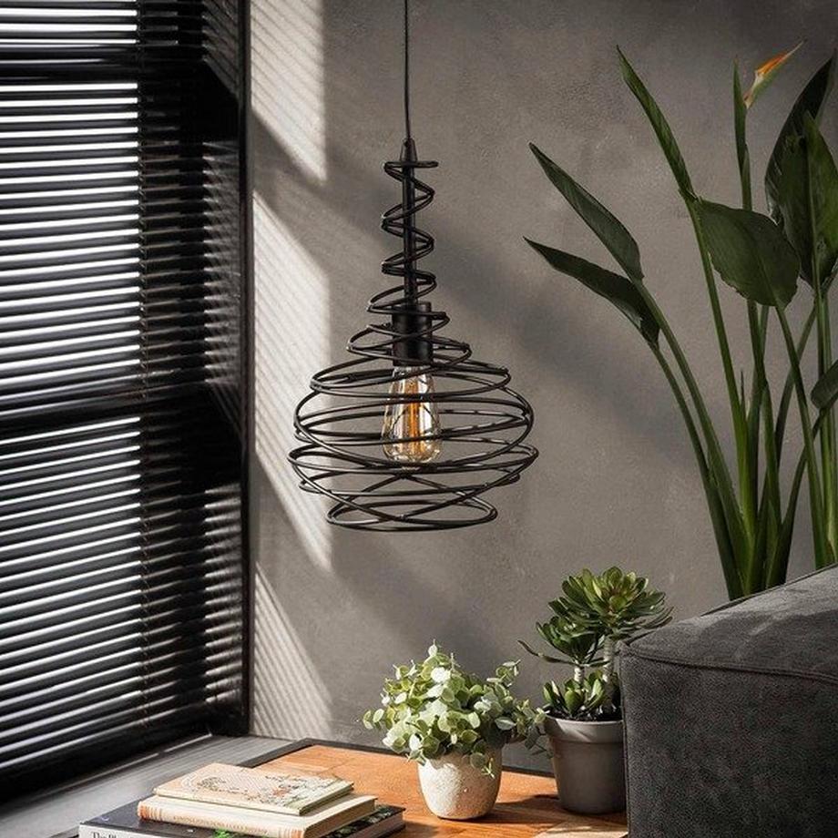 mutoni Lampada a sospensione 1x cono girevole 25x25 nero  