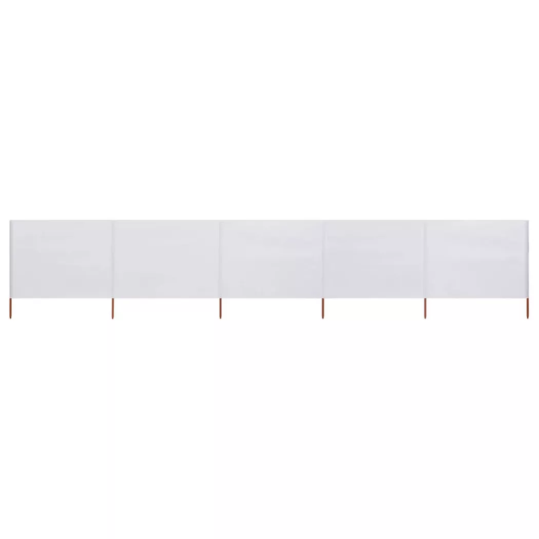vidaXL 5-teiliges Windschutzgewebe 600 x 160 cm Sandweiß