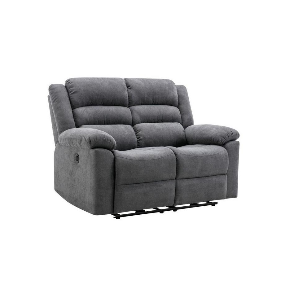 Vente-unique 3-Sitzer-Sofa & 2-Sitzer-Sofa mit elektrischer Relaxfunktion - Grau - Stoff - BUROLO  