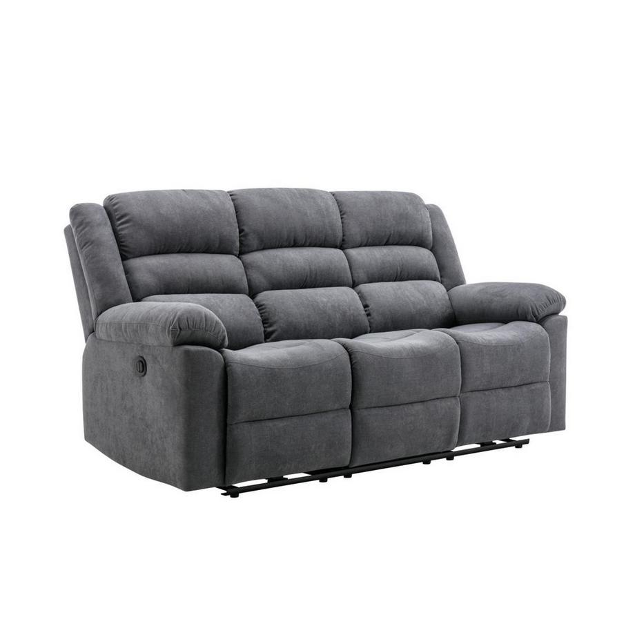 Vente-unique 3-Sitzer-Sofa & 2-Sitzer-Sofa mit elektrischer Relaxfunktion - Grau - Stoff - BUROLO  